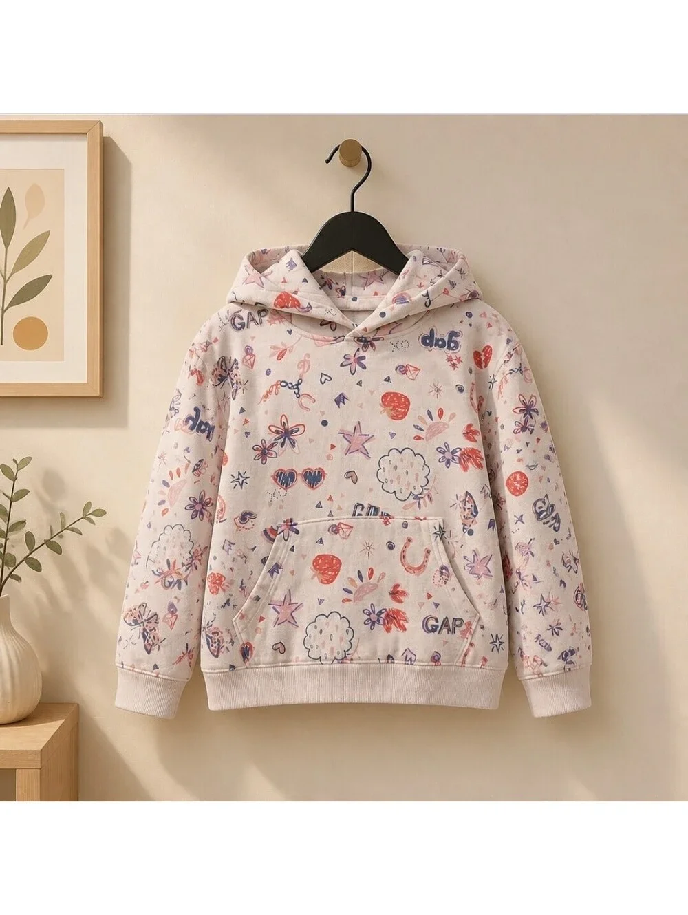 GAP Kids XL (12) Pink Graphic Hoodie Sweatshirt